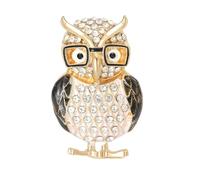 Cute Owl Brooch Pin - Woodland Style Animal Lapel Pin - Crystal Decorative Alloy Brooch for Scarf, Hat or Blazer