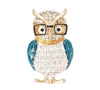 Cute Owl Brooch Pin - Woodland Style Animal Lapel Pin - Crystal Decorative Alloy Brooch for Scarf, Hat or Blazer