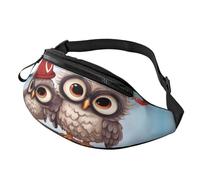Cute Owl Bum Bag Waist Fanny Pack - Large Fashion Bumbag for Women Men, Secure Zip Pockets Adjustable Waist Bags for Travel Party Sports Running Hiking Daily Use