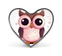 Cute Owl Button Pin Personalized Metal Round Badge for Backpack Clothing - Custom Photo Lapel Brooch Bird Gift