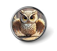 Cute Owl Button Pin Round Alloy Lapel Pins Badges Novelty Funny Enamel Pins Button Lapel Personalized Pinback Button Badges Cute Brooche Pin for Backpacks Jackets Bags