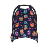 Cute Owl Colorful Print Baby Car Seat Covers, Breathable Nursing Cover Breastfeeding Cover, Stroller Covers, Multi-use Infant Carseat Canopy, Baby Boys Girls Newborn Essentials