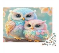Cute Owl Couple_2 1000 Piece Jigsaw Puzzle Bundle for Jigsaw Enthusiasts Sturdy Cardboard Home Decoration Wall Display Gift for Whole Family Weekend Fun 70x50cm/1000pcs