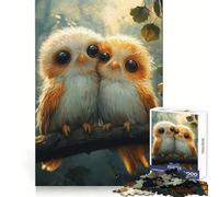 Cute Owl Couple Jigsaw Puzzle for Teenagers 1000 Pieces Cozy Fun Fine Thick Family Game Night Fun (38x52cm)