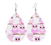 Cute owl Elegant Dangling Teardrop Earrings for Women, Lightweight Leather Earrings, Versatile Everyday Design