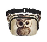 Cute Owl Fanny Pack For Women Waterproof Adjustable Belt Bags Waist Pack Fashion Casual Crossbody Bags Bum Bag For Running Workout Hiking Traveling, Black, One Size