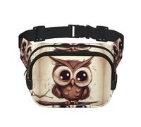 Cute Owl Fanny Pack For Women Waterproof Adjustable Belt Bags Waist Pack Fashion Casual Crossbody Bags Bum Bag For Running Workout Hiking Traveling, Black, One Size