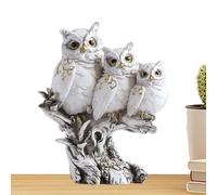 Cute Owl Figurines for Home Decor | Modern Resin Owl Sculpture | Adorable Garden Statue & Writer Accessories | Unique Animal Ornament, for Owl Lovers