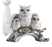 Cute Owl Figurines for Home Decor | Modern Resin Owl Sculpture & Garden Statue | Unique Animal Ornament & Writer Accessories for Owl Lovers