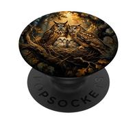 Cute Owl Forest Eared Owl Bird Watcher Bird of Prey Spring PopSockets Adhesive PopGrip