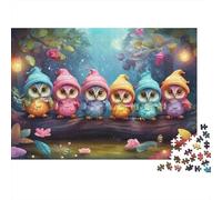 Cute Owl Friends 1000pc Jigsaw with Perfect Snap Fit Colourful Jigsaws for An After-school Puzzle Activity for Children And Parents 38x26cm/1000pcs