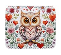 Cute Owl Hearts Plush Surface Mouse Pad, Thickened Anti-Slip Mat for Office & Gaming
