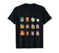 Cute Owl Illustration Colorful Cartoon Animal Design T-Shirt