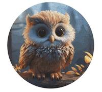 Cute Owl Jigsaw Puzzle Challenging Round Animals Puzzle Wooden Jigsaw Puzzles for Adults Families 195 PCS