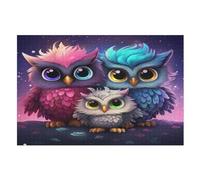 Cute Owl Jigsaw Puzzles for Adults 1000 Pieces Puzzle Brain Teaser And Children Premium Quality Wooden （75×50cm）