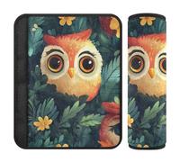 Cute Owl Jungle Safari Style 2 pcs seat Belt Belt for Women Release Stress to Your Neck and Shoulders for Auto funda para cinturón de carro