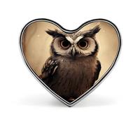 Cute Owl Lapel Pin Heart Brooch Premium Aluminum Alloy Badge Lightweight Wearable Badge Cute Love Brooch For Valentine'S Day Mother'S Day Wedding Daily Wear & Gift Pin