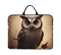 Cute Owl Laptop Case 14 in, TSA Laptop Sleeve Shockproof Protective Notebook Case Water Resistant Computer Bag with Handle Briefcase Handbags for Men Women