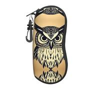 Cute Owl Large Glasses Case,Durable Eyeglass Holder for Women with Hard Shell - Perfect for Travel and Daily Use, Black, One size