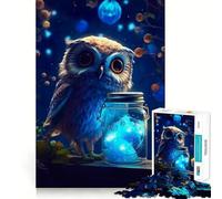 Cute Owl Luminous Glow 1000-piece Puzzle for Teenagers Tension Relief Firm Cut Playful Challenge Fine Art (38x26cm)