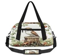 Cute Owl Mushrooms Tree Stump Kids Travel Duffle Bag Weekender Overnight Bag for Boy Girls Carry On Travel Bag Workout Duffel Bag
