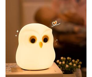 Cute Owl Night Light for Kids,USB Rechargeable Animal Lamps,Multi-Color Room Decoration,Creative Feeding Light at Night LED Color Changing Soft Silicone ABS+PC Material Bedside Lamp Birthday Gifts