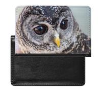 Cute Owl Passport Holder PU Leather Slim Passport Cover with Card Slots Travel Document Holder Cover