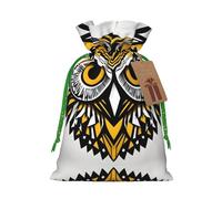 Cute Owl Pattern Print Stylish Drawstring Pouches,Reusable Drawstring Gift Bags,Perfect For Holiday And Party