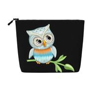 Cute Owl Patterned Women's Cosmetic Bag, Single Layer Toiletry Bag, Suitable for Daily Storage, Travel, and Business Trips.