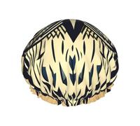 Cute Owl Print Bath Hair Cap Double Layer Shower Cap For Women And Men Reusable Lightweight Soft