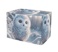 Cute Owl Print Dog Crate Covers Wind-Resistant Pet Cage Cover with Openings, Reduces Barking Medium