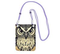 Cute Owl Print Mini Cell Phone Crossbody Purses Travel Wallet Purses,Small Crossbody Bags Adjustable Strap, Purple, One Size