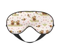 Cute Owl Printing Rest Sleep Eye Mask, Soft Eye Mask for Home & Camping, Blocks Light, Comfortable for Most Users