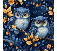 Cute Owl Self Adhesive Wallpaper Bird on a Branch Flower Contact Paper Peel and Stick Wallpaper Thicken Waterproof Matte with Sticky Back Canvas Wall Cabinets Furniture Stickers Decorate 0.4×20 m