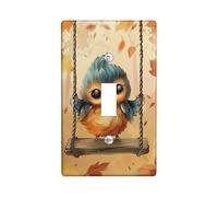 Cute Owl Shape Switch Cover Plate Autumn Forest Scene Mounting Thermoplastic Wall Plates Standard Size Single Duplex Plug