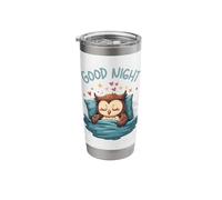 Cute Owl Sleeping Bedtime Illustration Stainless Steel Insulated Tumbler