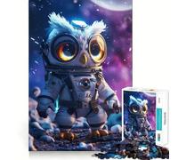 Cute Owl Space Astronaut Jigsaw Puzzles for Adults 1000 Piece Enjoyable Game Firm Joint Family Enjoyable Santa Present (38x26cm)