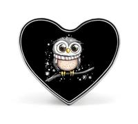 Cute Owl Standing on A Branch Badge Heart Shape Cute Brooch Pins Button Badges for Backpack Jackets Hats Decor