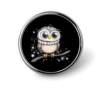 Cute Owl Standing on A Branch Round Badge Cute Brooch Pins Button Badges for Backpack Jackets Hats Decor