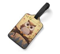 Cute Owl Suitcase Tags Personalized Luggage Tag with Privacy Cover ID Card Slot for Travel Luggage Bag, Unique Design Name Tags for Suitcases, Backpacks & Gifts