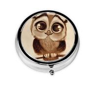 Cute Owl This Small, Round, Three-Compartment Travel Pill Box is Perfect for Storing Daily medications, Vitamins, and on-The-go.