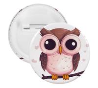 Cute Owl Tinplate Badge Personalized Round Brooch Large Craft Button Suitable for Teachers, Nurses, Doctors, Staff, Party Gift Accessories, 1Pcs, Plastic, plastics