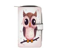 Cute Owl Wallet Multifunctional Leather Wallets for Men Compact Long Wallet Credit Card Holder Passport Bag