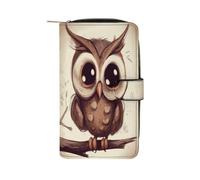 Cute Owl Wallet Multifunctional Leather Wallets for Men Compact Long Wallet Credit Card Holder Passport Bag