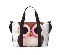 Cute Owl Water-Resistant Crossbody Travel Bag, Large Carry-On with Adjustable Strap, Multi-Compartment Weekender for Gym, Travel, Outdoor