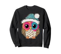Cute Owl Wearing a Santa Hat Sweatshirt