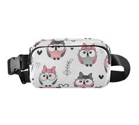Cute Owl White Waterproof Fanny Packs for Women Large Hip Belt Bag Funky Crossbody Waist Bag, Cute Owl White, 8 x 5.3 x 2.3 inch, Funny Cute, Cute Owl White, 8 x 5.3 x 2.3 inch, Funny Cute