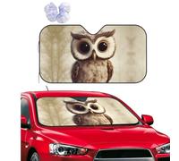 Cute Owl Windshield Sun Shade for Car Personalized Window Sunshades Foldable Sun Heat Uv Rays Visor Protector to Keep Your Vehicle Cool for Universal Cars SUV Truck 51x27.5 Inch