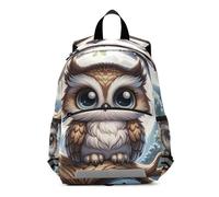 Cute Owl with Big Eyes Backpack for Toddler Boys Girls, Small Little Kid's Backpacks Kindergarten Backpacks 3-6 Years, Medium