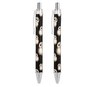 Cute Owl with Big Eyes Ballpoint Pens 0.5mm Fine Black Ink Retractable Writing Rollerball Pen for Home Office